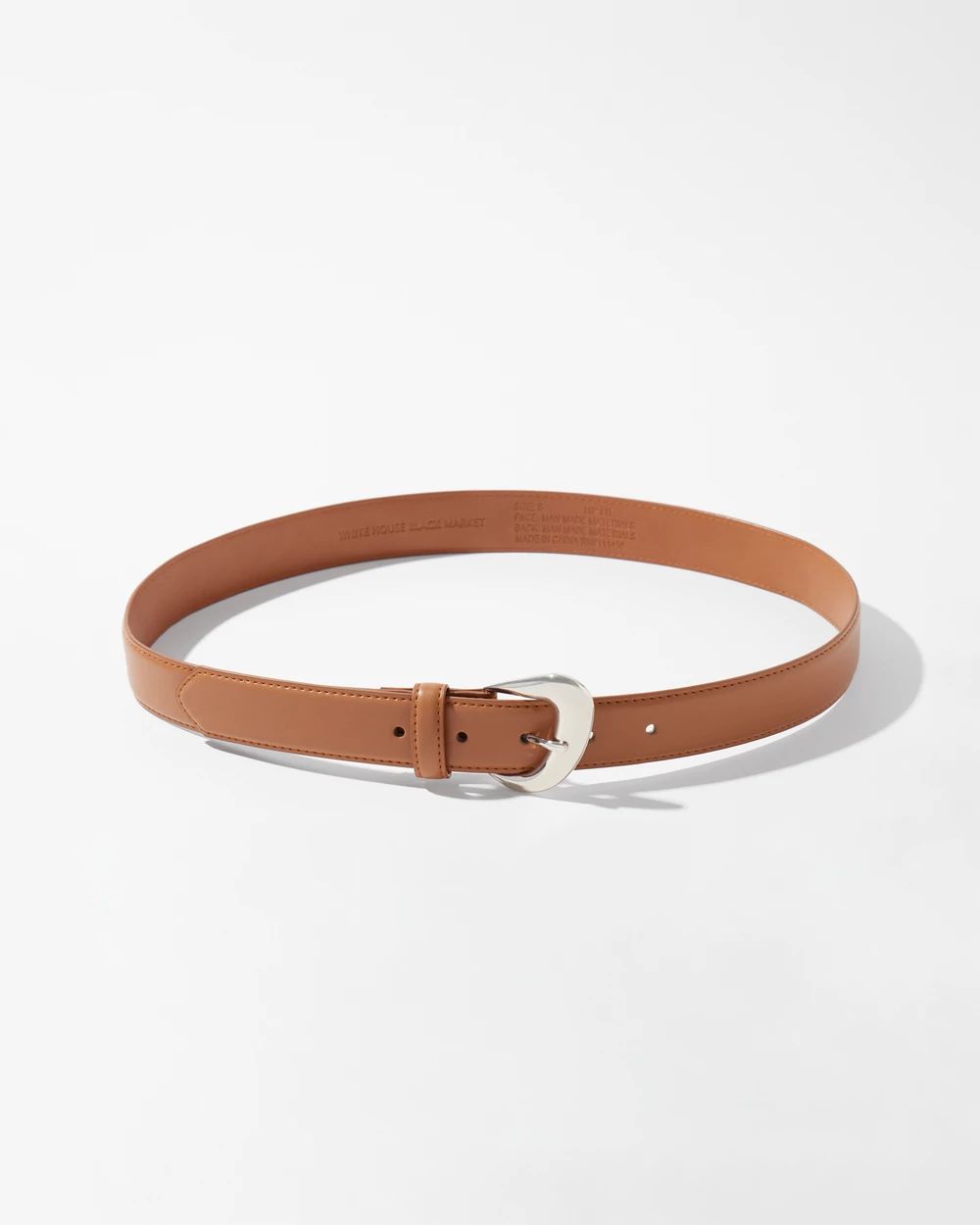 Sculptured Buckle Denim Belt | White House Black Market